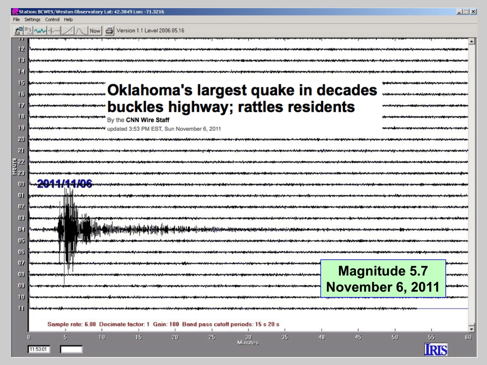 11/06/2011, OK quake